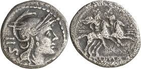 (211 a.C.). Anónima. Sestercio. (Bab. 4) (Craw. 44/7). 0,95 g. MBC/MBC-.