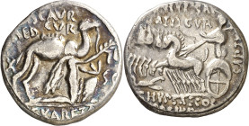 (58 a.C.). Gens Aemilia. Denario. (Bab. 8) (Craw. 422/1b). 3,44 g. MBC-.
