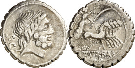 (hacia 83-82 a.C.). Gens Antonia. Denario. (Bab. 1) (Craw. 364/1d). 3,85 g. MBC.