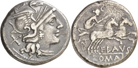(hacia 150 a.C.). Gens Decimia. Denario. (Bab. 1) (Craw. 207/1). 3,58 g. MBC/MBC-.
