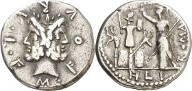 (hacia 119 a.C.). Gens Furia. Denario. (Bab. 18) (Craw. 281/1). 3,75 g. MBC.