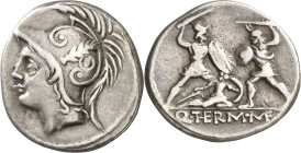 (hacia 103 a.C.). Gens Minucia. Denario. (Bab. 19) (Craw. 319/1). 3,94 g. MBC+.