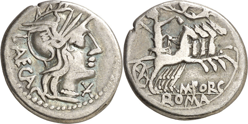(hacia 125 a.C.). Gens Porcia. Denario. (Bab. 3) (Craw. 270/1). 3,87 g. MBC/MBC-...