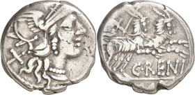 (hacia 138 a.C.). Gens Renia. Denario. (Bab. 1) (Craw. 231/1). 3,47 g. MBC-.