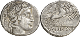 (hacia 90 a.C.). Gens Vibia. Denario. (Bab. 2) (Craw. 342/5b). 3,74 g. MBC.