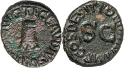 (41 d.C.). Claudio. Cuadrante. (Spink 1863) (Co. 70) (RIC. 84). Campos repasados. 4,05 g. (MBC+).