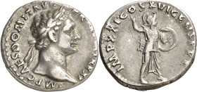 (92 d.C.). Domiciano. Denario. (Spink 2734 var) (S. 273) (RIC. 728). 3,53 g. MBC+/MBC.