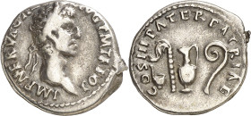 (97 d.C.). Nerva. Denario. (Spink 3023) (S. 48) (RIC. 24). Leves raspaduras en borde del anverso. 3,33 g. MBC.