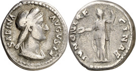 (133-135 d.C.). Sabina. Denario. (Spink 3921) (S. 43) (RIC. 2550). 3,60 g. MBC.
