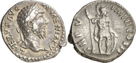 (165 d.C.). Lucio Vero. Denario. (Spink 5355 var) (S. 263) (RIC. 529). Pequeña grieta. Golpecito en canto. 2,90 g. MBC+/MBC.