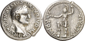 (68 d.C.). Galba. Tarraco. Denario. (Spink 2096) (S. 225) (RIC. 60) (ACIP. 4193). Anv.: SER. GALBA IMP. CAESAR AVG. P. M. TR. P. Su cabeza laureada, d...