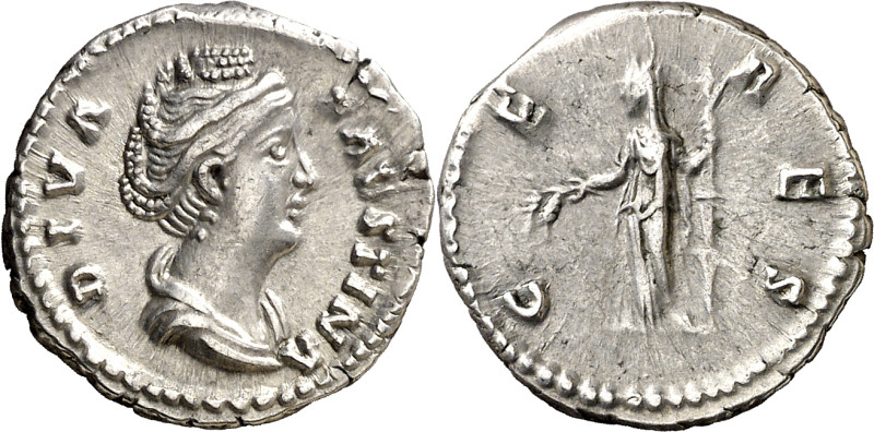 (después 147 d.C.). Faustina madre. Denario. (Spink 4591) (S. 136) (RIC. 378). A...