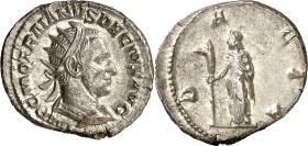 (250-251 d.C.). Trajano Decio. Antoniniano. (Spink 9368) (S. 16) (RIC. 12b). Anv.: IMP. C. M. Q. TRAIANVS DECIVS AVG. Su busto radiado y acorazado. Re...