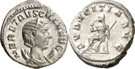 (250-251 d.C.). Herennia Etruscilla. Antoniniano. (Spink 9495 var) (S. 19) (RIC. 59b). Anv.: HER. ETRVSCILLA AVG. Su busto diademado y drapeado sobre ...