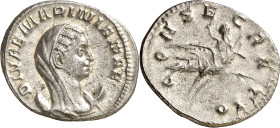(253-254 d.C.). Mariniana. Antoniniano. (Spink 10070) (S. 16) (RIC. 6). Anv.: DIVAE MARINIANAE. Su busto velado y drapeado sobre creciente. Rev.: CONS...