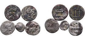 Italy Roman Republic 3rd - 1st Centuries BC AR Coinage (Lot of 6 Coins, Contemporary counterfeit, SOLD AS SEEN, NO RETURN) Silver Rome Mint VF