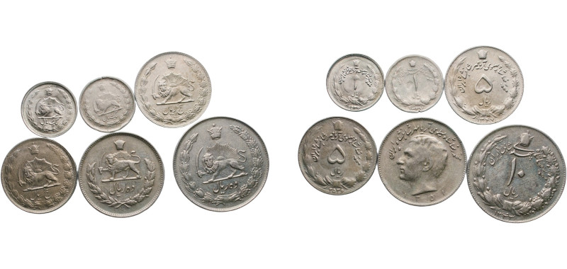 Iran Empire 20th Century Coinage (Lot with 7 coins) AU