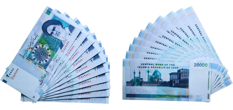 Iran Islamic Republic 2005 - 2008 20000 Rials (Lot with 10 Banknotes) Paper UNC ...