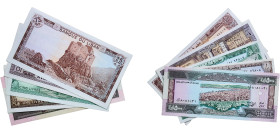 Lebanon Republic 20th Century Banknotes (Lot with 5 Banknotes) Paper UNC