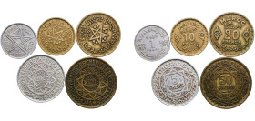 Morocco French Protectorate 1951 - 1952 Coinage (Lot with 5 coins) Paris Mint AU