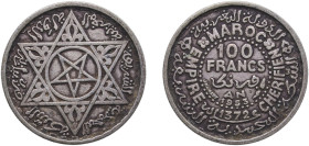 Morocco French Protectorate AH 1372 (1953) 100 Francs - Mohammed V Silver (.720) Paris Mint (20001070) 4.02g XF Y 52 Lec 288 Schön 44