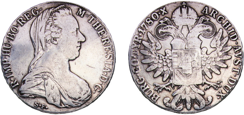Austria ¨1780¨ 1 Thaler - Maria Theresia (Restrike) Silver (.833) 27.89g VF KM T...