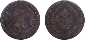 Austria Archduchy of Austria Empire 1807 15 Kreuzer - Francis I Copper 13.24g VF KM 2138