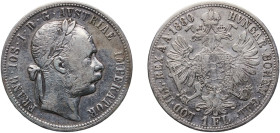 Austria Austro-Hungarian Empire 1880 1 Florin - Franz Joseph I Silver (.900) Vienna Mint (6504624) 12.17g VF KM 2222 Schön 149