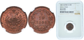 Austria Austro-Hungarian Empire 1885 5⁄10 Kreuzer Copper (16200000) 1.67g NGC MS 63 KM 2183