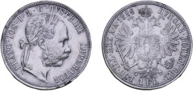 Austria Austro-Hungarian Empire 1889 1 Florin - Franz Joseph I Silver (.900) Vienna Mint (5052537) 12.27g XF Rim Damage KM 2222 Schön 149