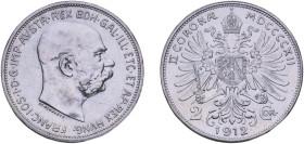 Austria Austro-Hungarian Empire 1912 2 Corona - Franz Joseph I Silver (.835) Vienna Mint (10244500) 10.05g UNC KM 2821 Schön 20