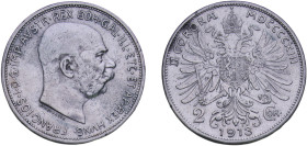 Austria Austro-Hungarian Empire 1913 2 Corona - Franz Joseph I Silver (.835) Vienna Mint (7256002) 9.98g XF KM 2821 Schön 20