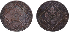 Austria Empire 1807 A 30 Kreuzer - Franz I Copper Vienna Mint (15787000) 16.71g XF KM 2149