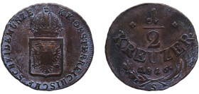 Austria Empire 1816 S ½ Kreuzer - Francis I Copper Smolník Mint 3.49g XF