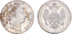 Austria Empire 1860 A 1 Florin - Franz Joseph I Silver (.900) Vienna Mint (21628438) 12.32g UNC KM 2219