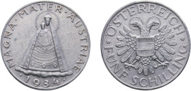Austria Federal State 1934 5 Schilling Silver (.835) Vienna Mint (3066000) 14.9g AU KM 2853