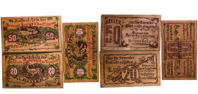 Austria Federal State of Lower Austria 1920 Banknote (Municipality of Hadersfeld, Lot with 3 Banknotes) Wood UNC