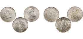 Austria First Republic 1929 - 1935 2 Schillings (Lot of 3 Coins) Silver UNC