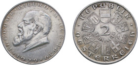 Austria First Republic 1929 2 Schillings (Theodor Billroth) Silver (.640) Vienna Mint (2000000) 12.04g UNC KM 2844