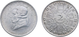 Austria First Republic 1932 2 Schillings (Joseph Haydn) Silver (.640) Vienna Mint (300000) 12.04g UNC KM 2848 Schön 51
