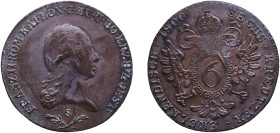 Austria Holy Roman Empire 1800 S 6 Kreutzer - Franz II Copper Smolník Mint 13g AU KM 2128