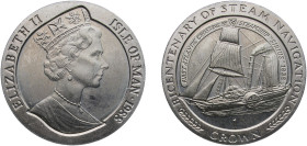 Isle of Man British dependency 1988 PM 1 Crown - Elizabeth II (Sirius) Copper-nickel Pobjoy Mint 28.42g UNC KM 229