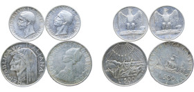 Italy 1927 - 1965 R Lire (Lot with 4 coins, Weight all 31.9gr) Silver Rome Mint AU