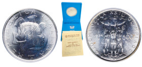 Italy 1984 R 500 Lire (Summer Olympics 1984) Silver (.835) Rome Mint (192614) 11g BU KM 114