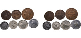 Italy Kingdom 1861 - 1941 Coinage (Lot with 7 coins) AU