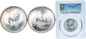 Italy Republic 1966 R 500 Lire Silver (.835) Rome Mint (13120000) 11g PCGS MS 65 KM 98 Schön 97 Y 105