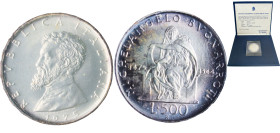 Italy Republic 1975 500 Lire (Michelangelo) Silver (.835) Rome Mint (268280) 11g BU KM 104