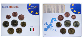Italy Republic 2002 R Euro Coinage Set (Set with 8 coins) Rome Mint BU