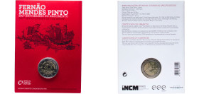 Portugal Third Republic 2011 INCM 2 Euros (Fernão Mendes Pinto) Bimetallic: nickel brass clad nickel centre in copper-nickel ring Lisbon Mint (12497) ...