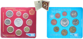 San Marino Republic 2006 R Euro Coinage Set (Set with 9 coins, 5 Euros minted from silver .925) Silver (.925) Rome Mint BU